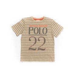 Tricou cu dungi baieti - Polo - crem - 51130 - Crem --BAIETI/IMBRACAMINTE/Tricouri si maiouri-IMBRACAMINTE/Tricouri si maiouri
