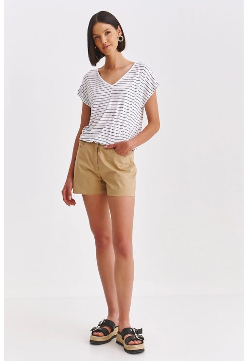 Tricou cu dungi si decolteu in V-FEMEI/IMBRACAMINTE/Tricouri si maiouri-IMBRACAMINTE/Tricouri si maiouri