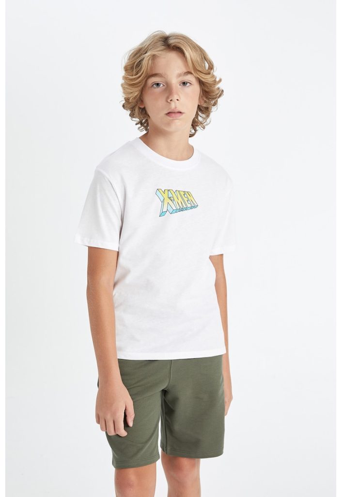 Tricou cu imprimeu cu desene si decolteu la baza gatului-BAIETI/IMBRACAMINTE/Tricouri si maiouri-IMBRACAMINTE/Tricouri si maiouri