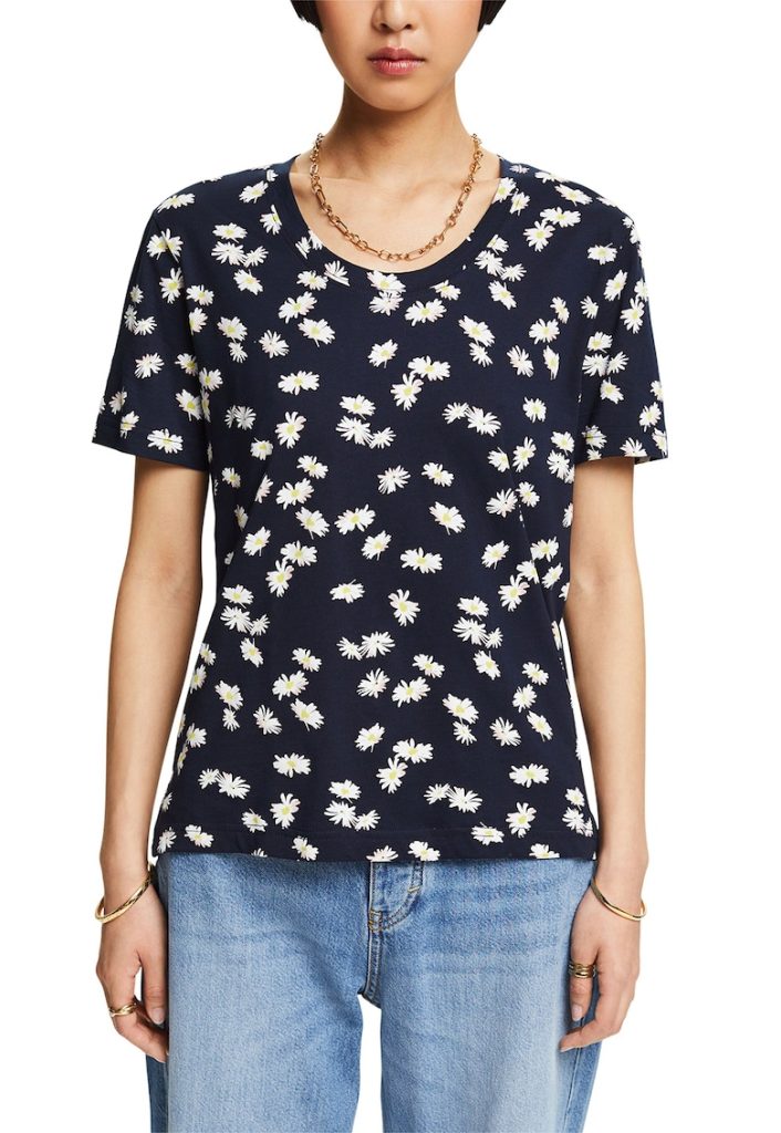Tricou cu imprimeu floral-FEMEI/IMBRACAMINTE/Tricouri si maiouri-IMBRACAMINTE/Tricouri si maiouri
