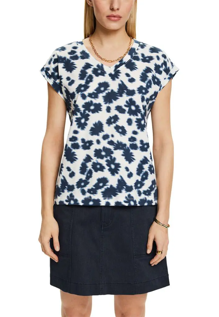Tricou cu imprimeu floral-FEMEI/IMBRACAMINTE/Tricouri si maiouri-IMBRACAMINTE/Tricouri si maiouri