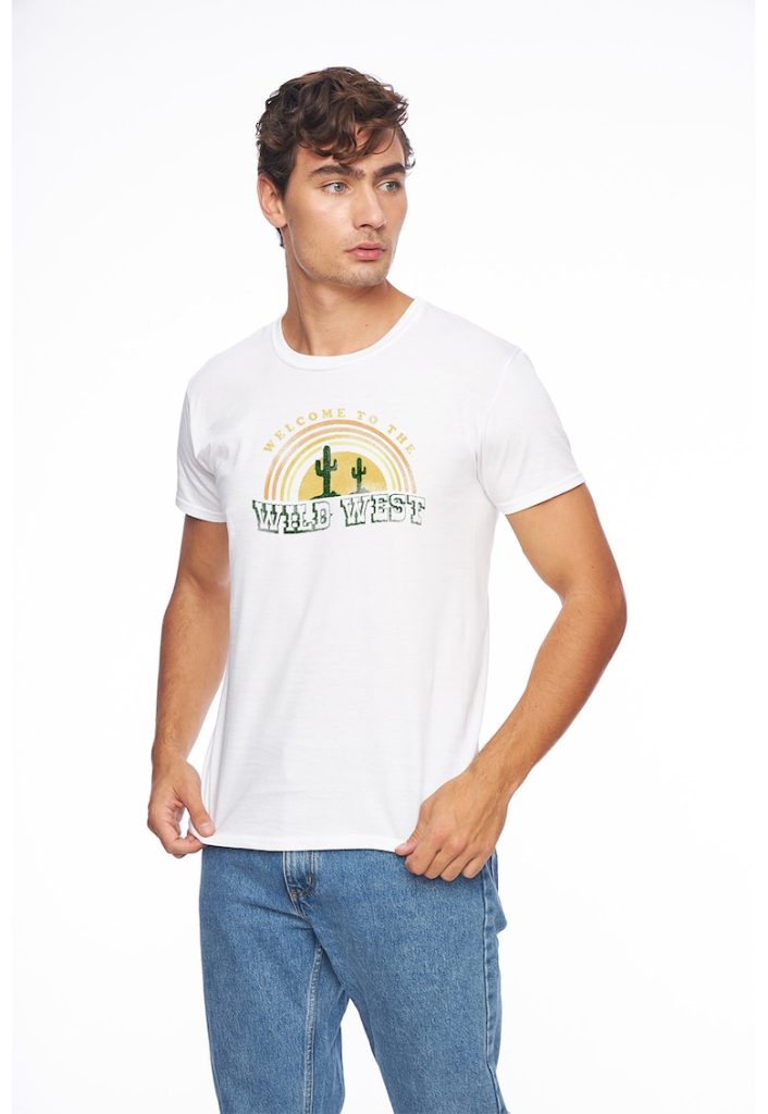 Tricou cu imprimeu frontal-BARBATI/IMBRACAMINTE/Tricouri si maiouri-IMBRACAMINTE/Tricouri si maiouri