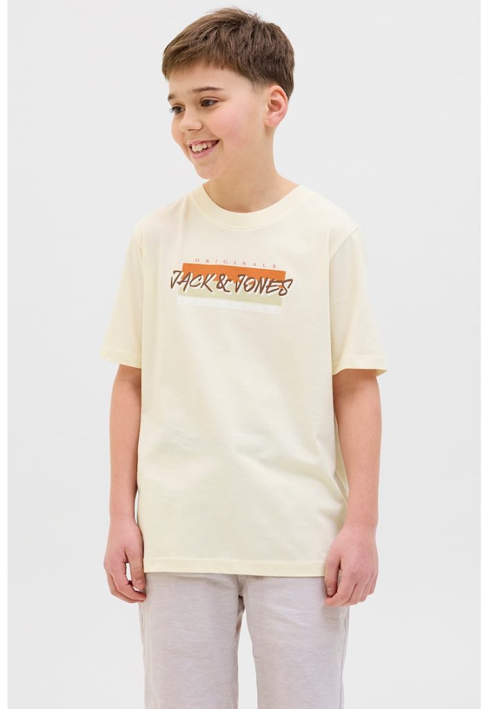 Tricou cu imprimeu logo si maneci cazute-BAIETI/IMBRACAMINTE/Tricouri si maiouri-IMBRACAMINTE/Tricouri si maiouri