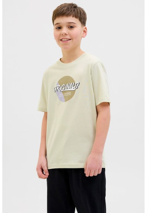 Tricou cu imprimeu logo si maneci cazute-BAIETI/IMBRACAMINTE/Tricouri si maiouri-IMBRACAMINTE/Tricouri si maiouri