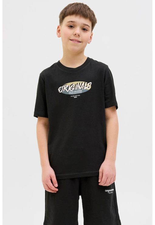 Tricou cu imprimeu logo si maneci cazute-BAIETI/IMBRACAMINTE/Tricouri si maiouri-IMBRACAMINTE/Tricouri si maiouri
