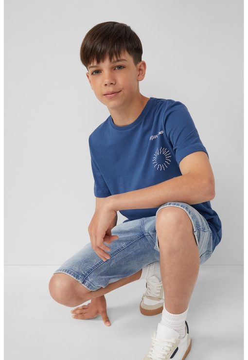 Tricou cu imprimeu pe piept si decolteu la baza gatului-BAIETI/IMBRACAMINTE/Tricouri si maiouri-IMBRACAMINTE/Tricouri si maiouri