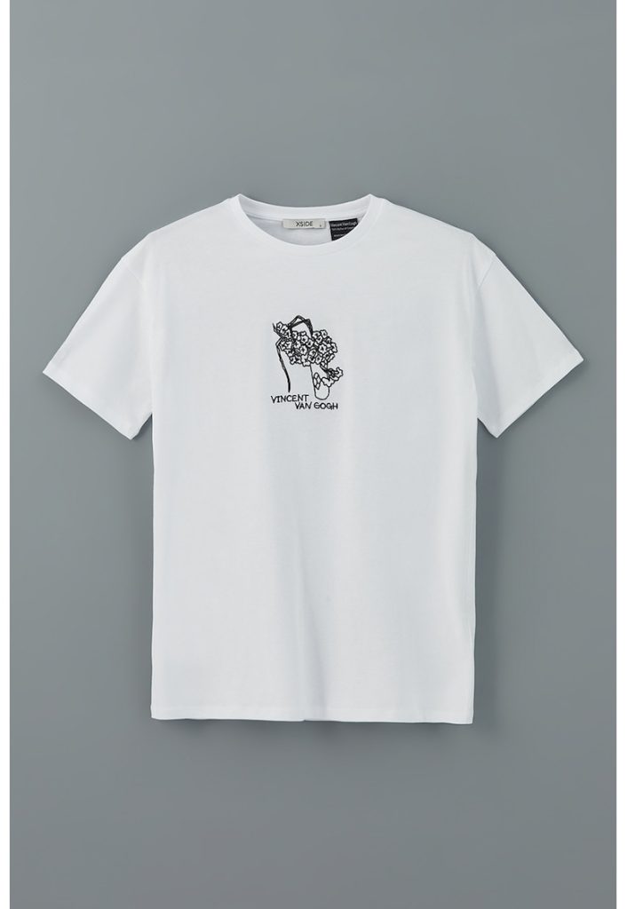 Tricou cu imprimeu si decolteu la baza gatului-FEMEI/IMBRACAMINTE/Tricouri si maiouri-IMBRACAMINTE/Tricouri si maiouri