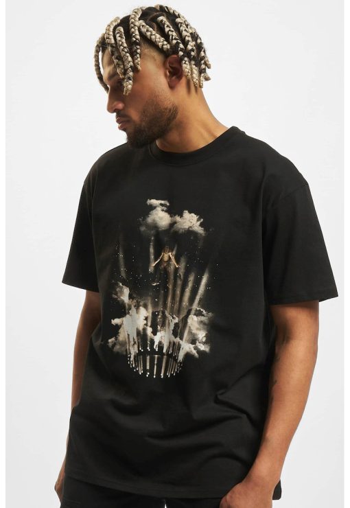 Tricou cu imprimeu si maneci cazute-BARBATI/IMBRACAMINTE/Tricouri si maiouri-IMBRACAMINTE/Tricouri si maiouri