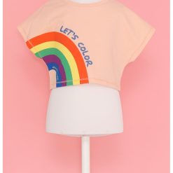Tricou cu imprimeu si maneci tip aripioara-FETE/IMBRACAMINTE/Tricouri si maiouri-IMBRACAMINTE/Tricouri si maiouri