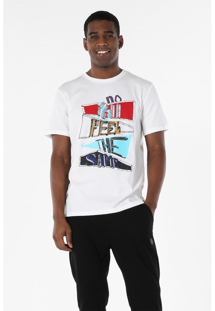 Tricou cu imprimeu text-BARBATI/IMBRACAMINTE/Tricouri si maiouri-IMBRACAMINTE/Tricouri si maiouri