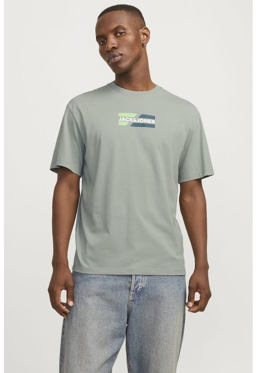 Tricou cu logo si decolteu la baza gatului-BARBATI/IMBRACAMINTE/Tricouri si maiouri-IMBRACAMINTE/Tricouri si maiouri