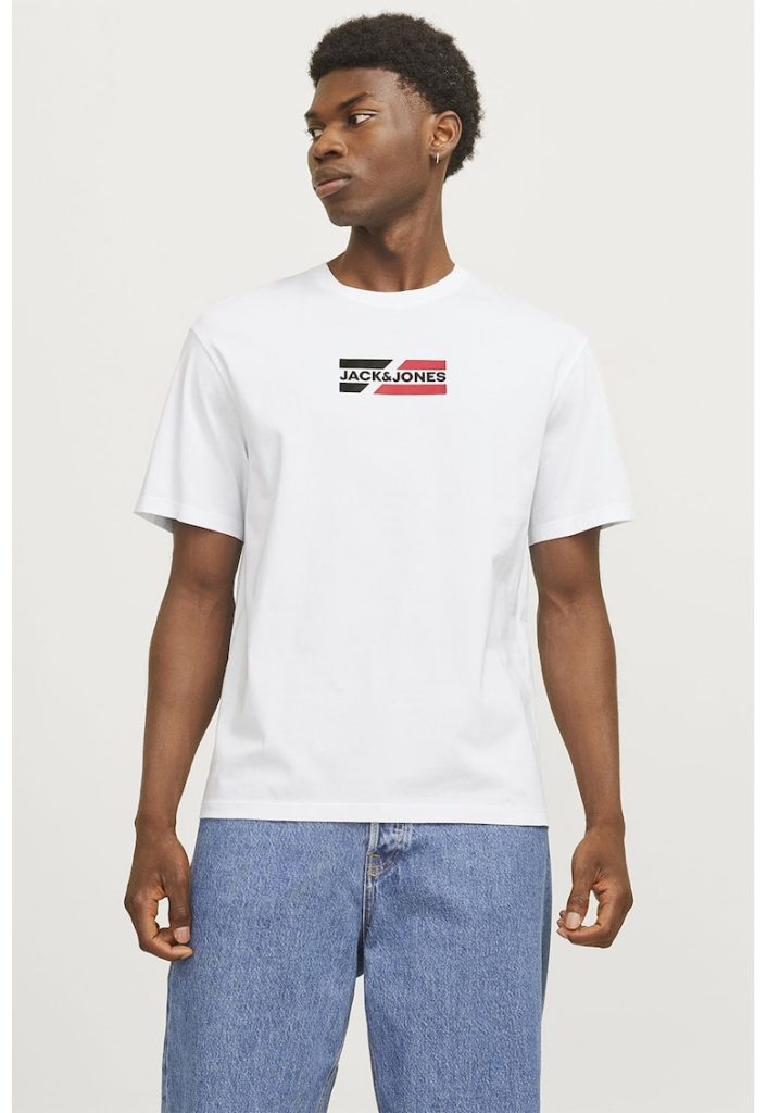 Tricou cu logo si decolteu la baza gatului-BARBATI/IMBRACAMINTE/Tricouri si maiouri-IMBRACAMINTE/Tricouri si maiouri