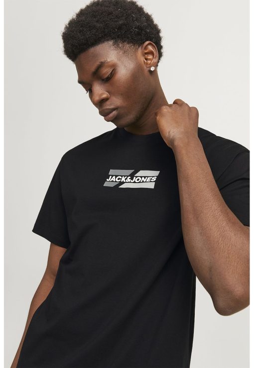 Tricou cu logo si decolteu la baza gatului-BARBATI/IMBRACAMINTE/Tricouri si maiouri-IMBRACAMINTE/Tricouri si maiouri