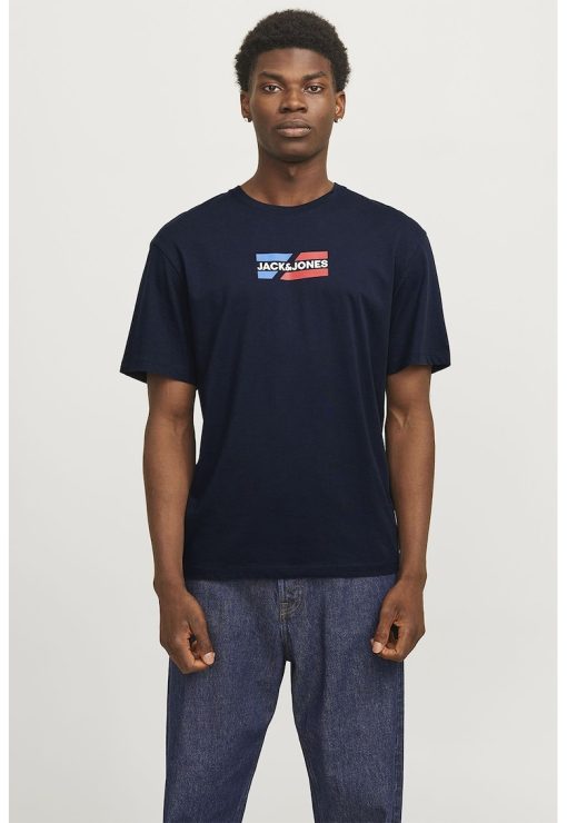 Tricou cu logo si decolteu la baza gatului-BARBATI/IMBRACAMINTE/Tricouri si maiouri-IMBRACAMINTE/Tricouri si maiouri