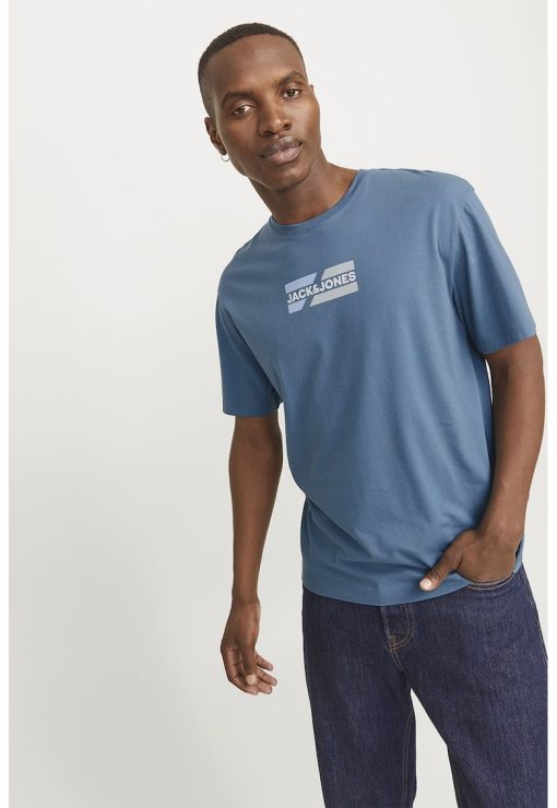 Tricou cu logo si decolteu la baza gatului-BARBATI/IMBRACAMINTE/Tricouri si maiouri-IMBRACAMINTE/Tricouri si maiouri