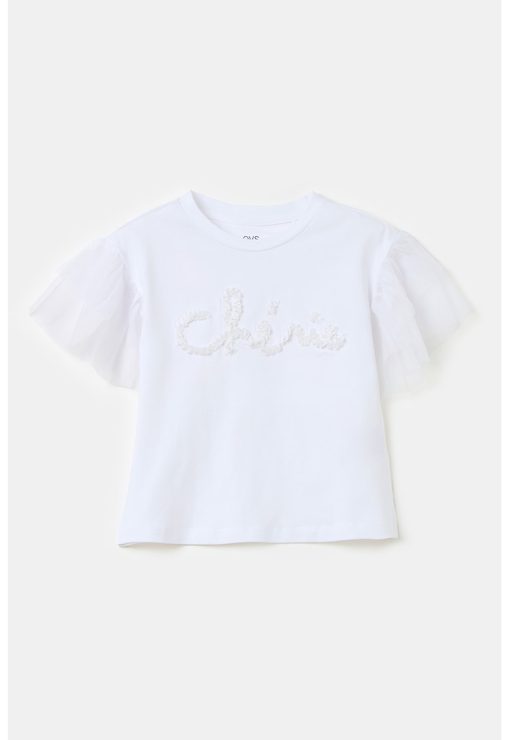 Tricou cu maneci din tul-FETE/IMBRACAMINTE/Tricouri si maiouri-IMBRACAMINTE/Tricouri si maiouri