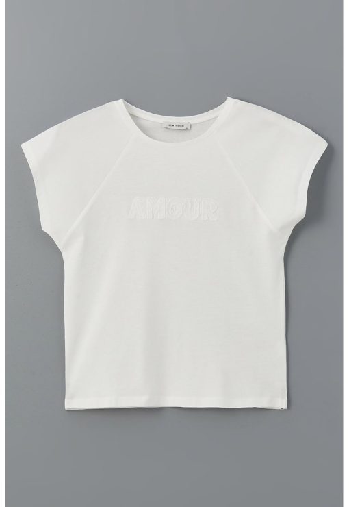 Tricou cu model text-FEMEI/IMBRACAMINTE/Tricouri si maiouri-IMBRACAMINTE/Tricouri si maiouri