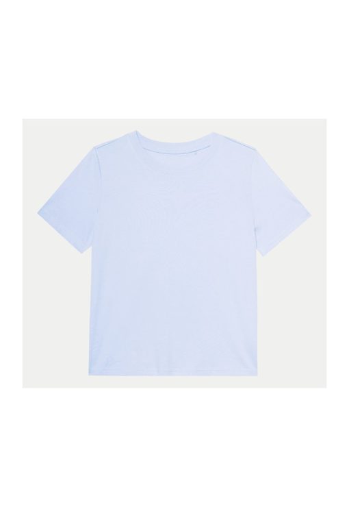 Tricou dama -  303822903 - Albastru - Bumbac-FEMEI/IMBRACAMINTE/Tricouri si maiouri-IMBRACAMINTE/Tricouri si maiouri