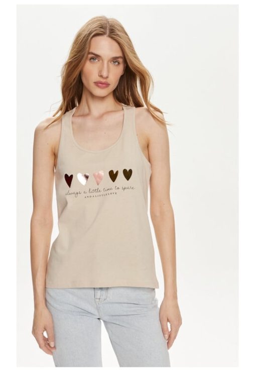 Tricou dama -  55697 - Bumbac - Ecru-FEMEI/IMBRACAMINTE/Tricouri si maiouri-IMBRACAMINTE/Tricouri si maiouri