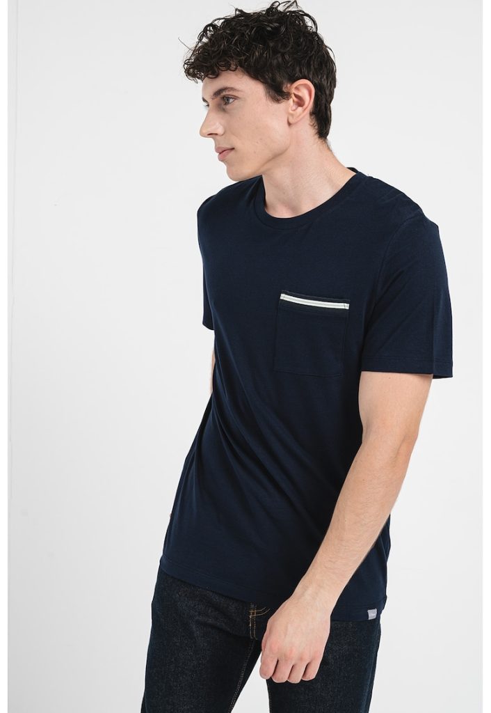 Tricou de bumbac cu buzunar aplicat-BARBATI/IMBRACAMINTE/Tricouri si maiouri-IMBRACAMINTE/Tricouri si maiouri