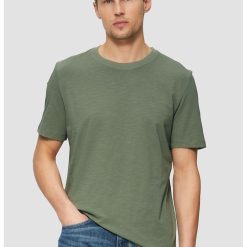 Tricou de bumbac cu decolteu la baza gatului-BARBATI/IMBRACAMINTE/Tricouri si maiouri-IMBRACAMINTE/Tricouri si maiouri