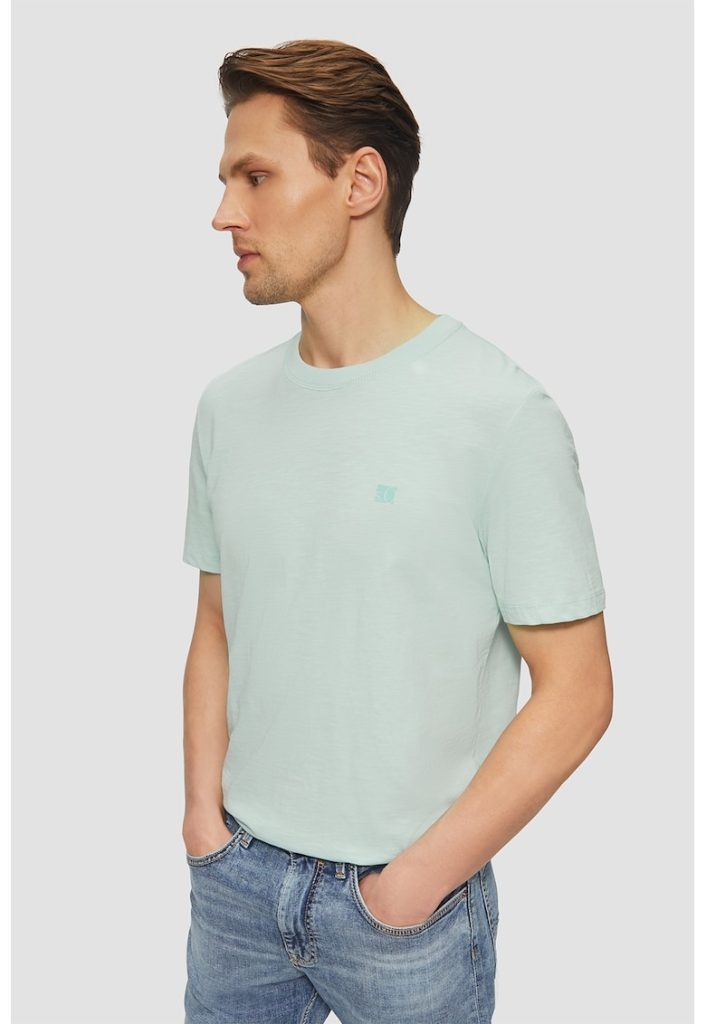 Tricou de bumbac cu decolteu la baza gatului-BARBATI/IMBRACAMINTE/Tricouri si maiouri-IMBRACAMINTE/Tricouri si maiouri