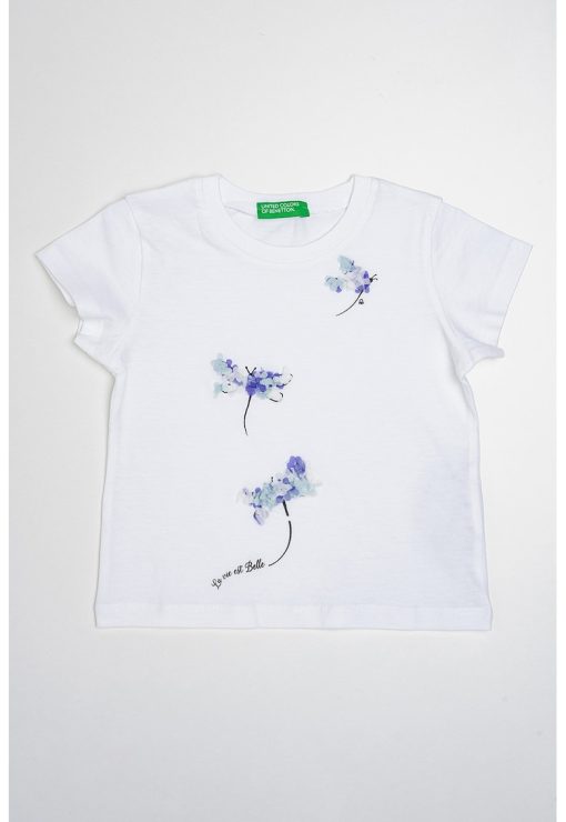 Tricou de bumbac cu decolteu la baza gatului-FETE/IMBRACAMINTE/Tricouri si maiouri-IMBRACAMINTE/Tricouri si maiouri