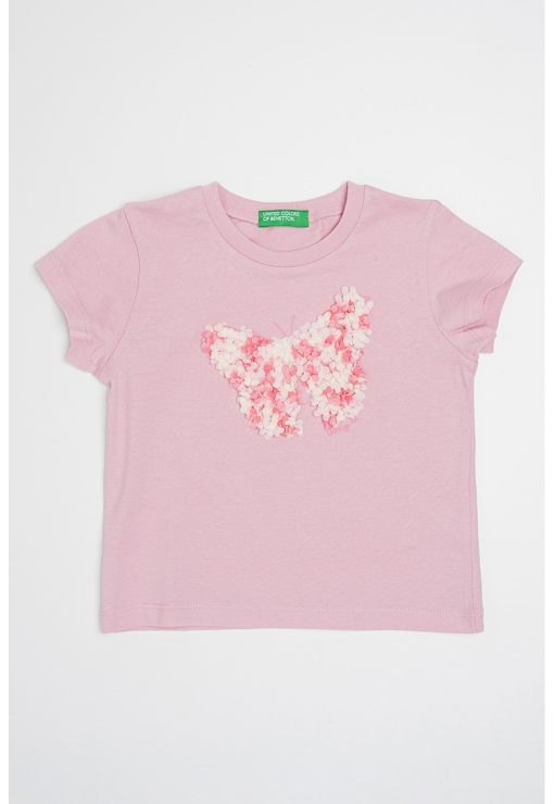 Tricou de bumbac cu decolteu la baza gatului-FETE/IMBRACAMINTE/Tricouri si maiouri-IMBRACAMINTE/Tricouri si maiouri