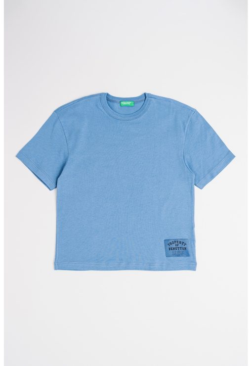 Tricou de bumbac cu decolteu la baza gatului-BAIETI/IMBRACAMINTE/Tricouri si maiouri-IMBRACAMINTE/Tricouri si maiouri