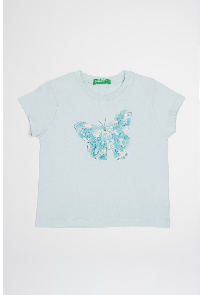 Tricou de bumbac cu decolteu la baza gatului-FETE/IMBRACAMINTE/Tricouri si maiouri-IMBRACAMINTE/Tricouri si maiouri