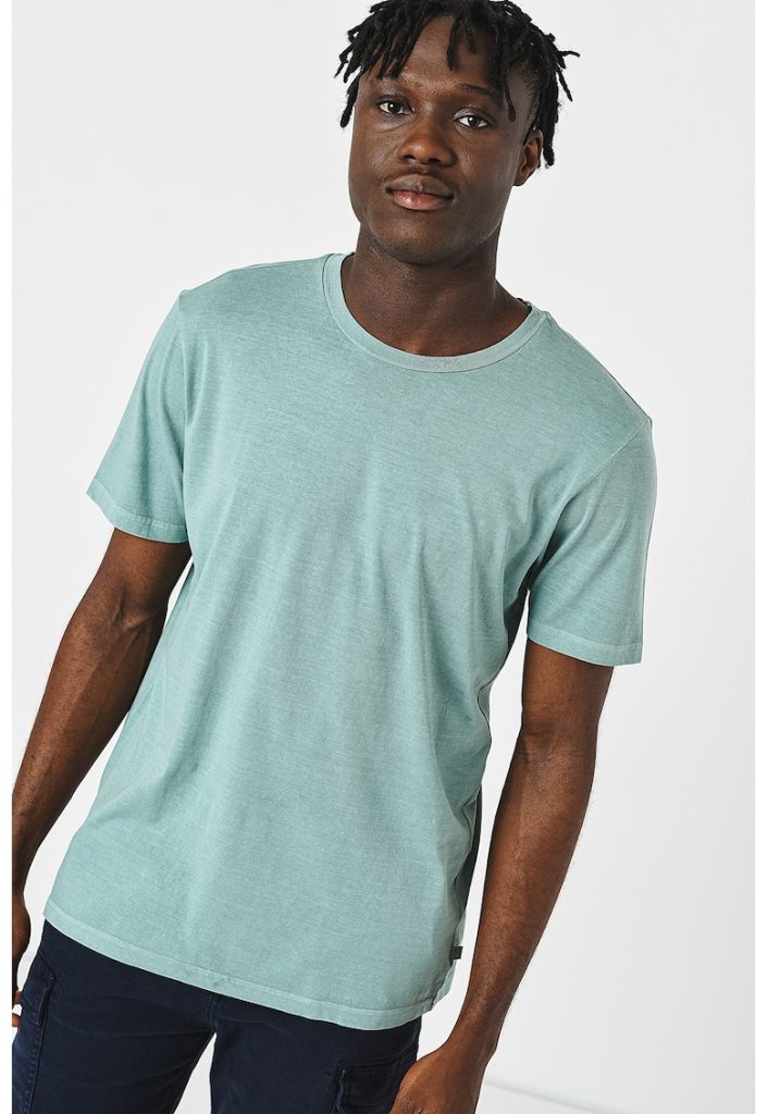 Tricou de bumbac cu decolteu la baza gatului-BARBATI/IMBRACAMINTE/Tricouri si maiouri-IMBRACAMINTE/Tricouri si maiouri