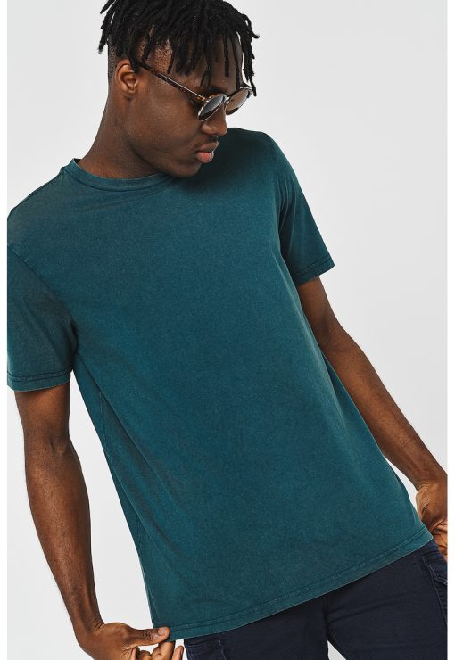 Tricou de bumbac cu decolteu la baza gatului-BARBATI/IMBRACAMINTE/Tricouri si maiouri-IMBRACAMINTE/Tricouri si maiouri