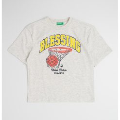 Tricou de bumbac cu decolteu la baza gatului si imprimeu-BAIETI/IMBRACAMINTE/Tricouri si maiouri-IMBRACAMINTE/Tricouri si maiouri
