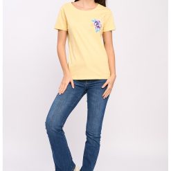 Tricou de bumbac cu decolteu rotund-FEMEI/IMBRACAMINTE/Tricouri si maiouri-IMBRACAMINTE/Tricouri si maiouri