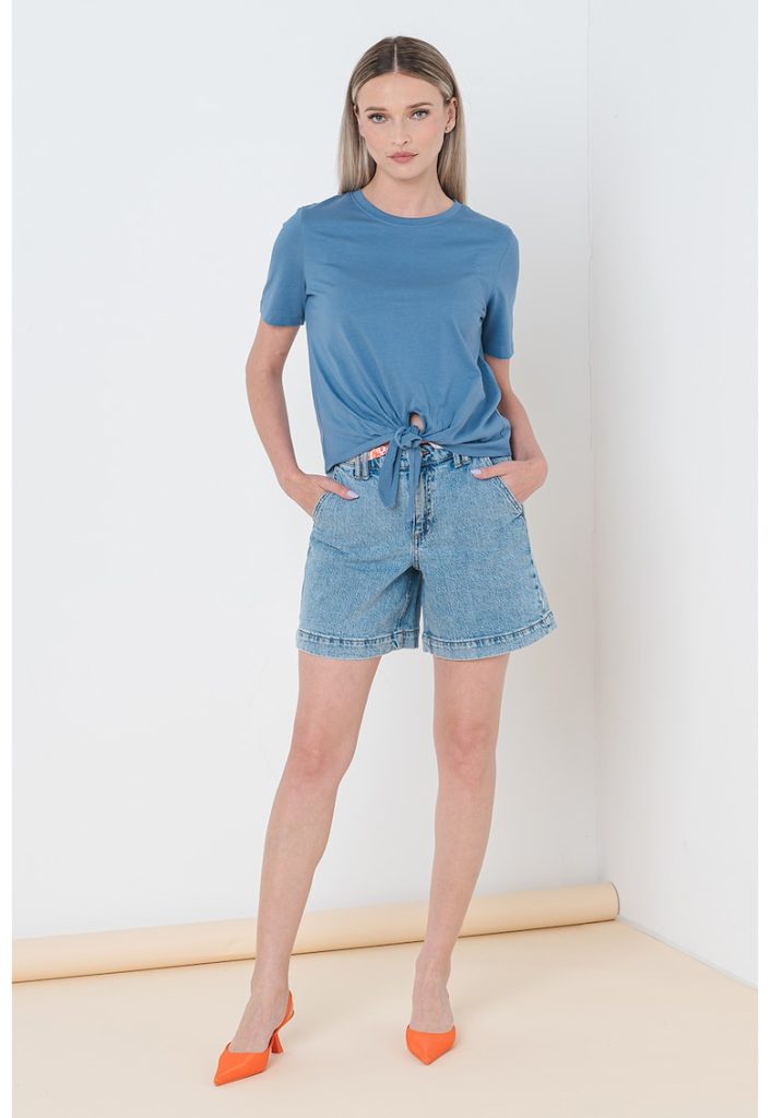 Tricou de bumbac cu detaliu nod Pippa-FEMEI/IMBRACAMINTE/Tricouri si maiouri-IMBRACAMINTE/Tricouri si maiouri