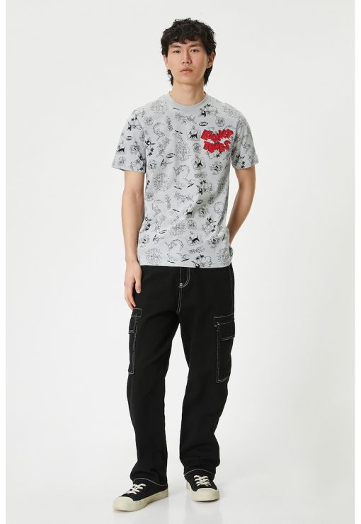Tricou de bumbac cu imprimeu-BARBATI/IMBRACAMINTE/Tricouri si maiouri-IMBRACAMINTE/Tricouri si maiouri