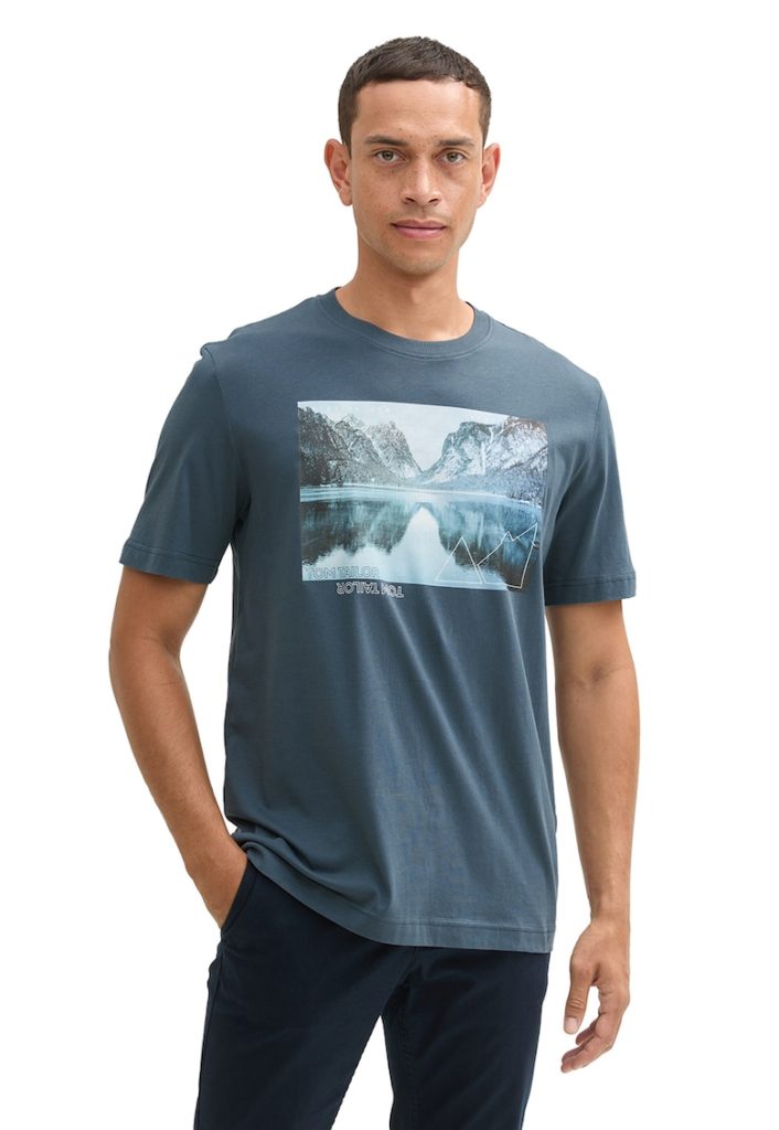 Tricou de bumbac cu imprimeu grafic-BARBATI/IMBRACAMINTE/Tricouri si maiouri-IMBRACAMINTE/Tricouri si maiouri