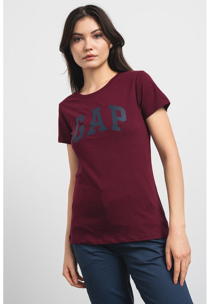Tricou de bumbac cu imprimeu logo-FEMEI/IMBRACAMINTE/Tricouri si maiouri-IMBRACAMINTE/Tricouri si maiouri