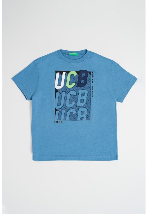 Tricou de bumbac cu imprimeu logo-BAIETI/IMBRACAMINTE/Tricouri si maiouri-IMBRACAMINTE/Tricouri si maiouri