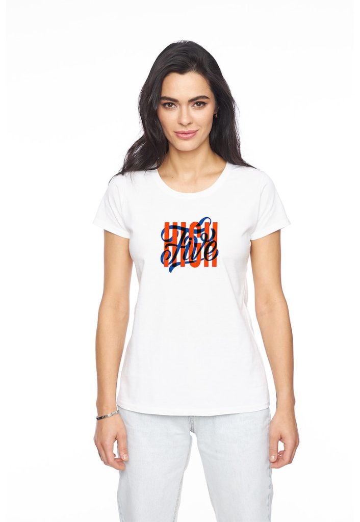 Tricou de bumbac cu imprimeu text-FEMEI/IMBRACAMINTE/Tricouri si maiouri-IMBRACAMINTE/Tricouri si maiouri