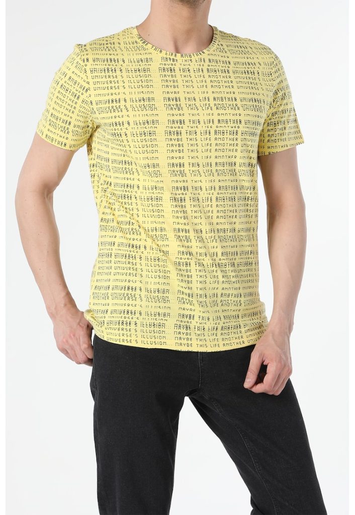 Tricou de bumbac cu imprimeu text-BARBATI/IMBRACAMINTE/Tricouri si maiouri-IMBRACAMINTE/Tricouri si maiouri