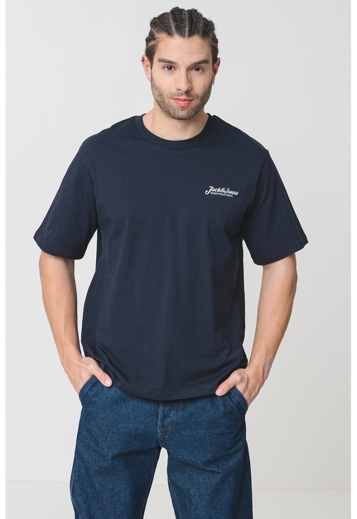 Tricou de bumbac cu logo discret-BARBATI/IMBRACAMINTE/Tricouri si maiouri-IMBRACAMINTE/Tricouri si maiouri