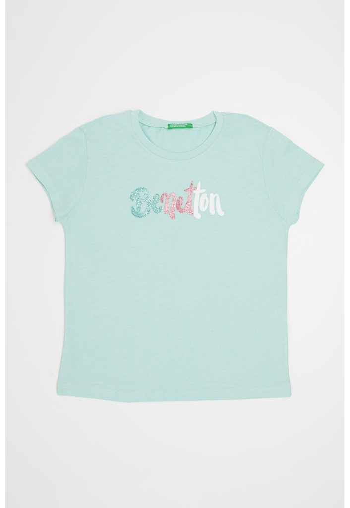 Tricou de bumbac cu logo stralucitor-FETE/IMBRACAMINTE/Tricouri si maiouri-IMBRACAMINTE/Tricouri si maiouri