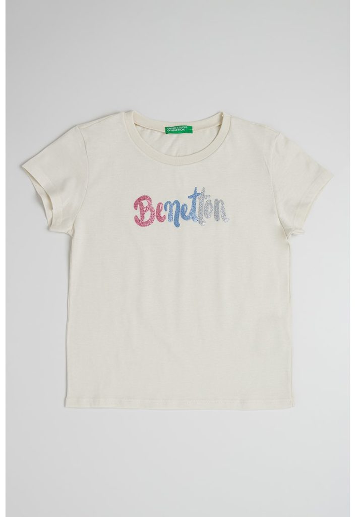 Tricou de bumbac cu logo stralucitor-FETE/IMBRACAMINTE/Tricouri si maiouri-IMBRACAMINTE/Tricouri si maiouri