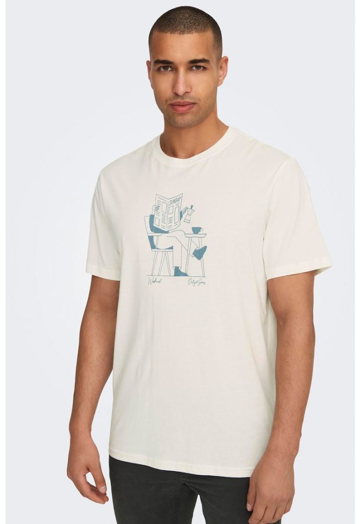 Tricou de bumbac organic cu imprimeu-BARBATI/IMBRACAMINTE/Tricouri si maiouri-IMBRACAMINTE/Tricouri si maiouri
