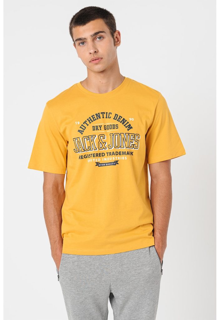 Tricou de bumbac organic cu imprimeu logo-BARBATI/IMBRACAMINTE/Tricouri si maiouri-IMBRACAMINTE/Tricouri si maiouri