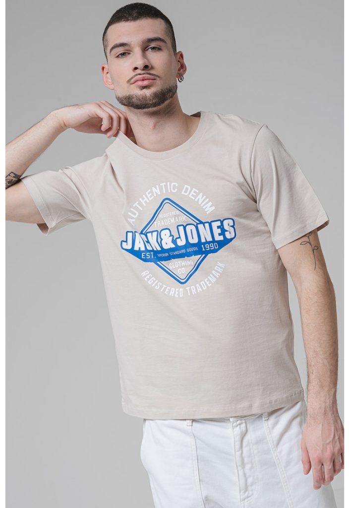 Tricou de bumbac organic cu imprimeu logo-BARBATI/IMBRACAMINTE/Tricouri si maiouri-IMBRACAMINTE/Tricouri si maiouri
