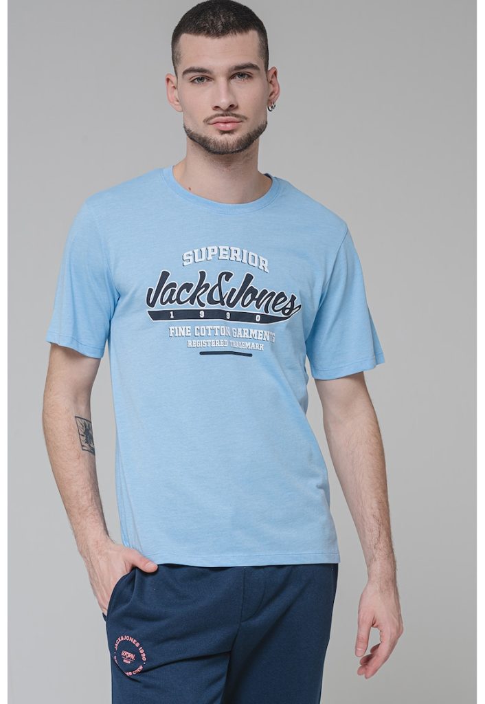 Tricou de bumbac organic cu imprimeu logo-BARBATI/IMBRACAMINTE/Tricouri si maiouri-IMBRACAMINTE/Tricouri si maiouri