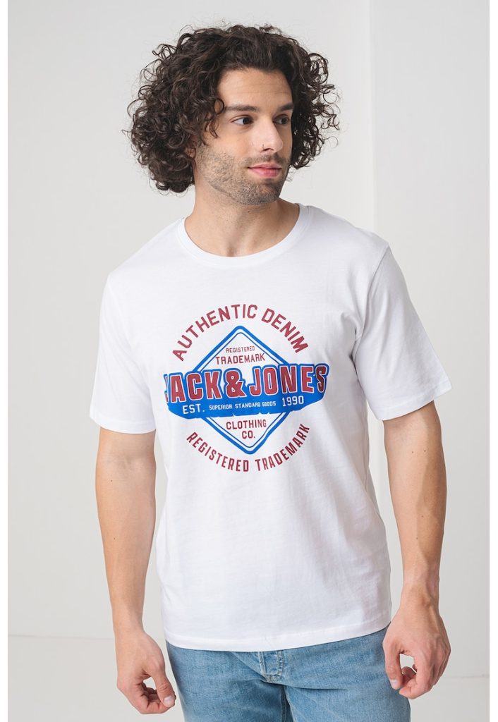 Tricou de bumbac organic cu imprimeu logo-BARBATI/IMBRACAMINTE/Tricouri si maiouri-IMBRACAMINTE/Tricouri si maiouri
