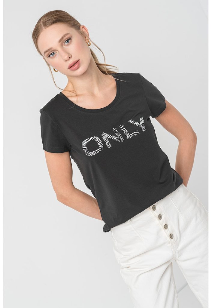 Tricou din amestec de bumbac cu logo Hella-FEMEI/IMBRACAMINTE/Tricouri si maiouri-IMBRACAMINTE/Tricouri si maiouri